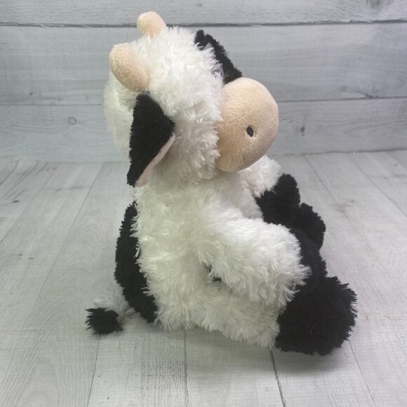 Aurora Tubbie Wubbie White Black Spots Dairy Cow Tan Horns Face 14" 2021 Plush - Picture 2 of 14